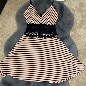 Pink and black dress